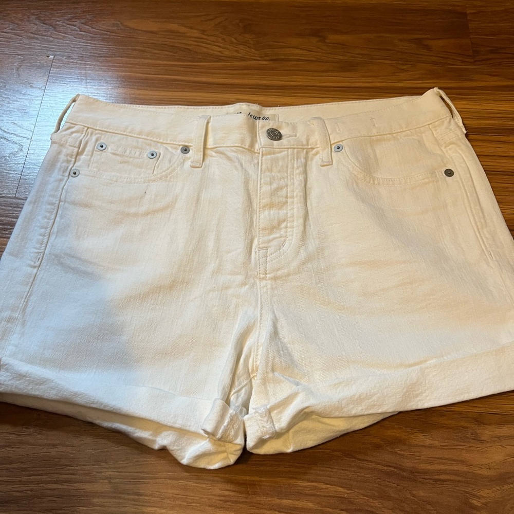 White denim shorts